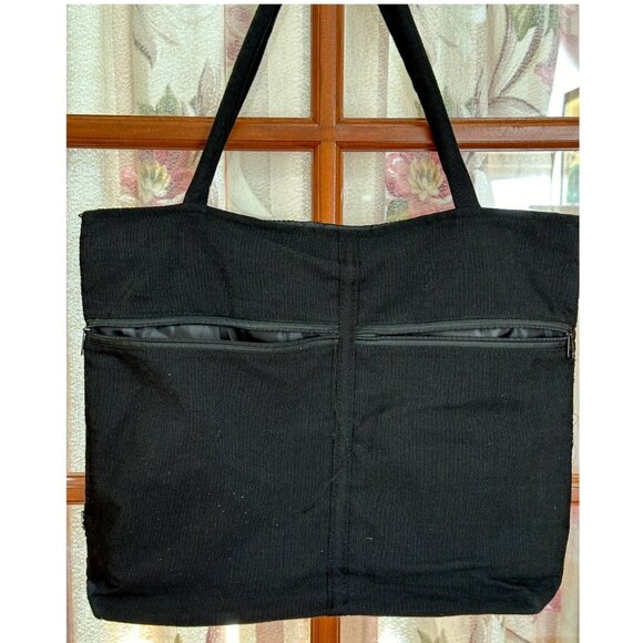 Embroidered Floral Tote ~ roomy ~ zipper closure ~ multicolor - Picture 4 of 7